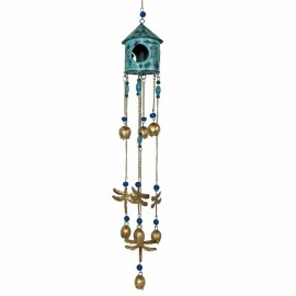 Farmhouse World Birdhouse Wind Chimes - Turquoise