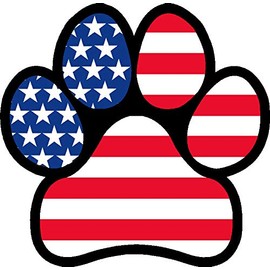 flag paw 5 inch single, I Make Decals ®, Hard Hat, lunch box, tool box, Helmet Stickers 5 inch x 5 inch