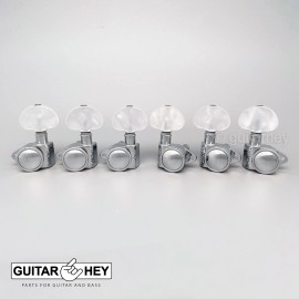 Grover Products NEW Grover 502 LOCKING Tuners 3x3 Modern Gibson Les Paul Pearloid Buttons CHROME