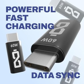 Aisle 3 Essentials - Paquete de 4 adaptadores Lightning a USB-C, Hembra a Macho, 2 x 10 W y 2 x 60 W de Carga rápida, Conector de Cargador Tipo C para