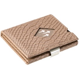 EXENTRI Wallet Card Holder | Smart & Minimalist RFID Trifold Wallet for Men & Women | Quick Access, Quality Leather, Secure Storage (Desert Cobra)