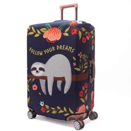 Travel Luggage Cover Trolley Case Protective Cover Fits 22"-32" Inch Luggage (L (Fit 26"-28" Suitcase), Sloth)