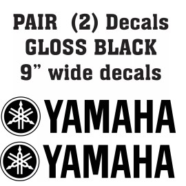 Unbranded Yamaha ATV. motorcross, racing Vinyl Decals Stickers -PAIR (2)-  BLACK 9 " wide