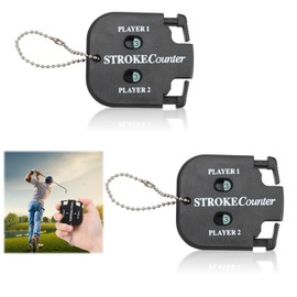 Golf Gate Counter 2 Pack Digital Golf Gate Counter with Chain Lightweight and Portable Durable ABS Material for 2 Players Ideal for Golf and Ball Games (Black)