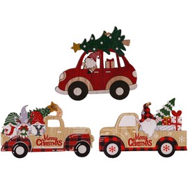 Operitacx 3pcs Wooden Christmas Truck Ornaments Wooden Car Cutout Farmhouse Hanging Truck Wood Crafts Slices Xmas Tree Ornaments for Xmas Decoration Holiday Supplies