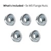 M5 Serrated Flange Hex Nuts - 5mm Steel (5 Pack)
