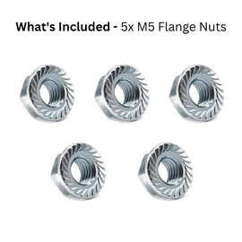 M5 Serrated Flange Hex Nuts - 5mm Steel (5 Pack)