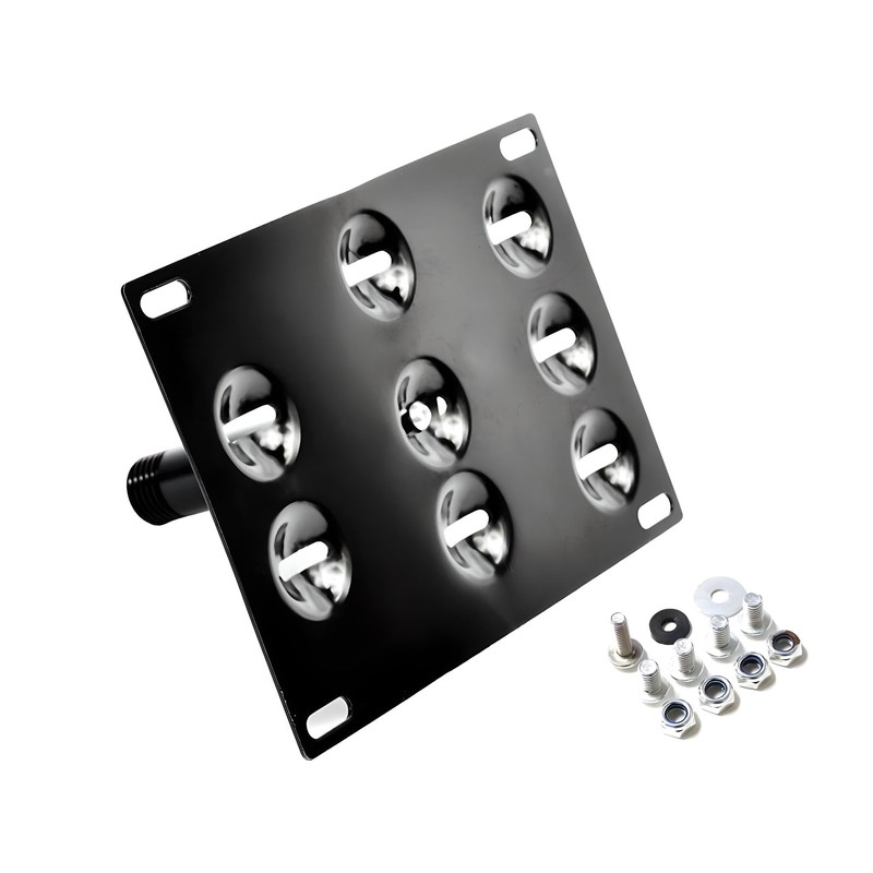 iJDMTOY No Drill Front Bumper Tow Hook License Plate Mounting