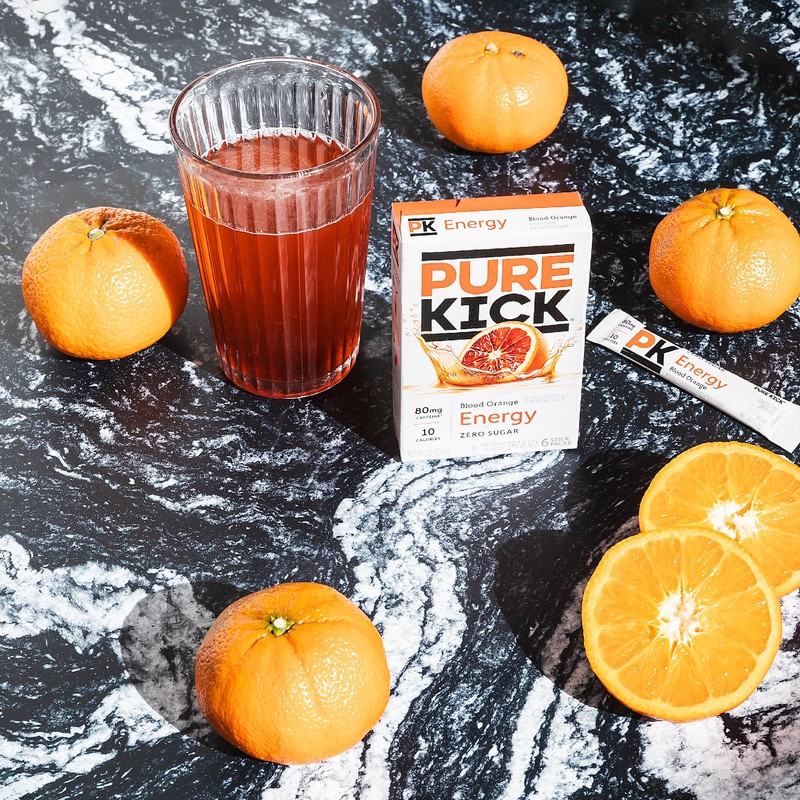 Pure Kick Energy Singles To Go Drink Mix, Blood Orange,