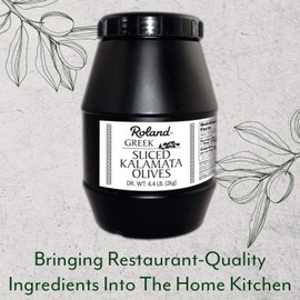 Roland Foods Sliced Kalamata Olives From Greece, Specialty Imported Food, 4.4 Pound, Pack of 1