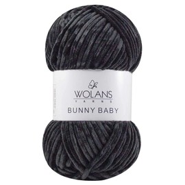 Wolans Bunny Baby Chenille Style Yarn Wool 70 Colours Available 100g Balls (Black Col 10)