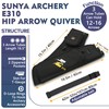 SUNYA Archery Hip Quiver for Arrows. Includes 3 Tubes, Tab