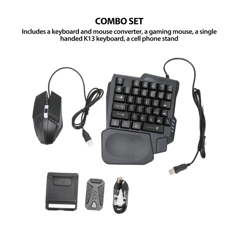Half Hand Gaming Keyboard and Mouse Combo, 4 in 1