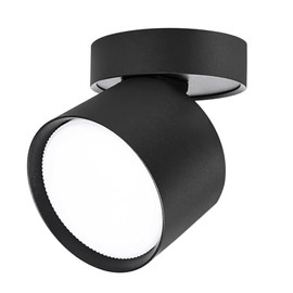 Aufbauleuchte Flach LED GX53 230V Ø84x80mm Drehbar und Schwenkbar Schwarz Matt Aufbaustrahler Deckenspot Aufbauspot Wandleuchte