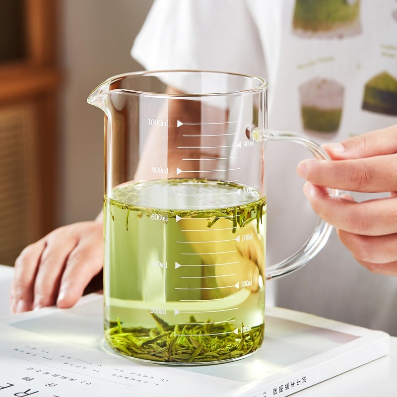 Unbreakable Glass Measuring Cup with V-Shaped Spout and Handle -