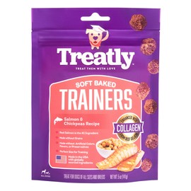 Treatly Soft Baked Trainers Salmon & Chickpeas w/Collagen Dog Treats - 5oz/1 Pack