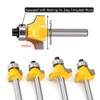 Saiper 4pcs Round Over Router Bit, 1/4 Inch Shank Roundover