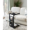 Vovonusy Narrow C-Shaped End Table, Small Side Table for Couch