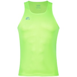 TLRUN Men's Running Tank Top Ultra Lightweight Marathon Singlet Shirts Dry Fit Yoga Workout Sleeveless T-Shirts U-Neck(Large Yellow)