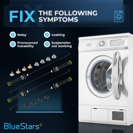 BlueStars 2025 Upgraded W11130362 Washer Suspension Rod Kit Replacement Part - Compatible with Whirlpool Maytag Kenmore Washers - Replaces PS12347546 AP6262443 W10594080 (As pictured)