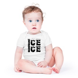 AW Fashions Ice Ice Baby Bodysuit Cute Newborn Baby Girl or Boy Clothes Adorable Infant Romper Outfit (12 Months, White)