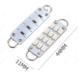 SAWE - 44mm 12-SMD 3528 Festoon LED Bulbs For Car Side Door Courtesy Rigid Loop 1.73" LED Light Bulbs 561 562 567 (8 pieces) (Green)