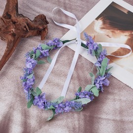 NICENEEDED Renaissance Elf Ears Set Butterfly Headpiece Purple Flower Crown Ears Non-Penetrating Earrings for Cosplay Costume