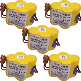 zoyfayl 5 Pack BR-2/3AGCT4A 6V 4400MAH PLC Lithium Battery Compatible with FANUC A98L-0031-0025 System BR2/3AGCT4A 6V Battery (Brown Plug)