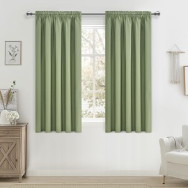 MRTREES Sage Green Blackout Curtains 54 Inch Drop, Thermal Pencil Pleat Curtains for Bedroom Multiple Hanging Methods, 2 Panels 117x137 CM 46x54 Inch Sage Green