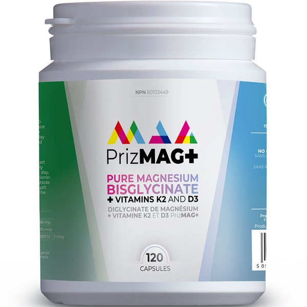 ITL Health PrizMAG Plus Ionic Magnesium With D3 & K2, 120 Capsules