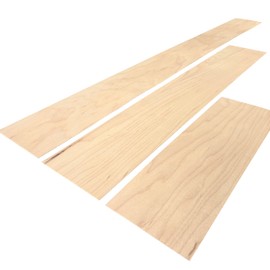 0.04 inch (1 mm) thick solid wood sheet sliced wood maple maple 1 piece DIY craft material material maple plate thin sheet (hard maple S: 3.7 x 11.6 inches (95 x 295 mm)