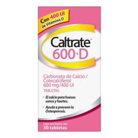 Suplemento Alimenticio Caltrate 600d Calcio Vitamina Tabletas