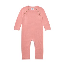 Stellou & friends Jumpsuit for Babies & Toddlers, Wool Suit, Baby Clothing Made of 100% Cotton, Winter Jumpsuit, One-Piece with Buttons in Wood Look and Slanted Raglan Sleeves, Oeko-Tex 100 Certified,