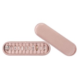 sourcing map Velvet Ring Box, 11 Slots Travel Jewelry Case Ring Holder Organizer for Women Gift Proposal Christmas, Light Pink