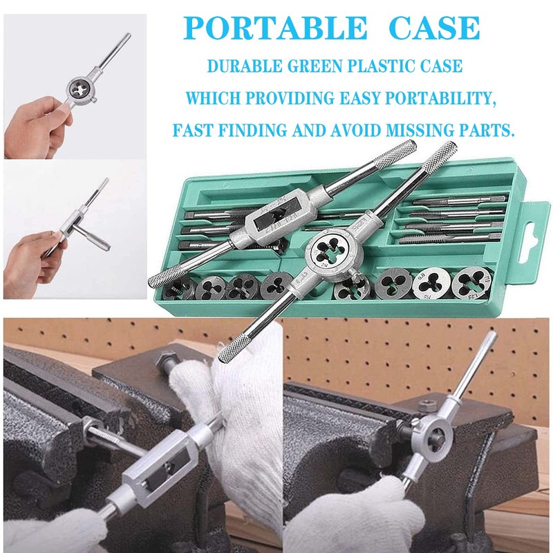 Yuentoen 20-Piece Thread Cutter Set, Alloy Steel Thread Cutting Set,