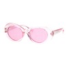 70's Fashion Sunglasses Womens Vintage Oval Frame Glitter Lens Pink,