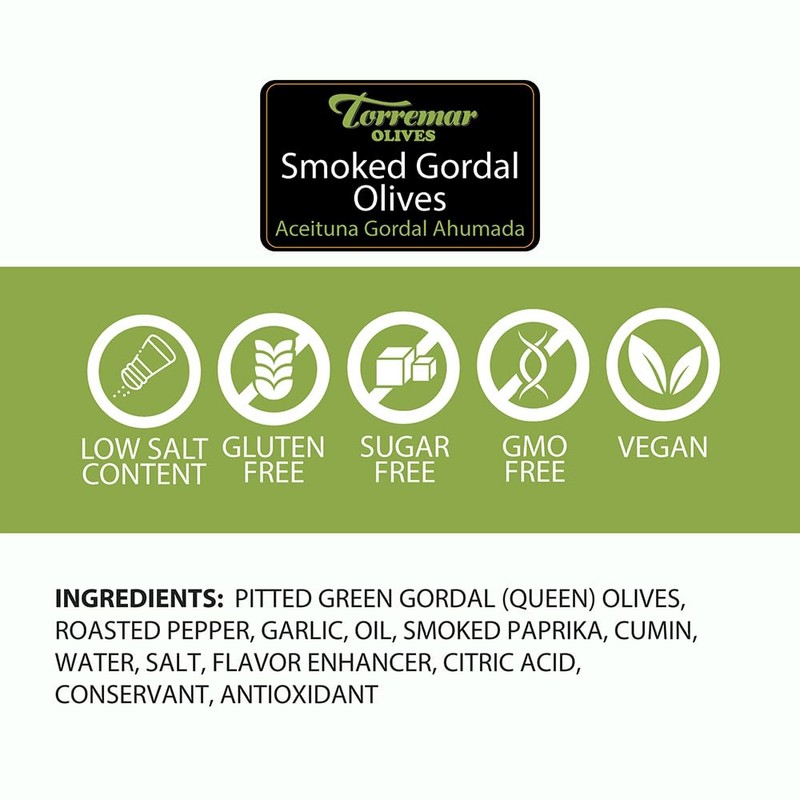 Torremar. Spanish Smoked Gordal Queen Olives. 580g (20.46oz).