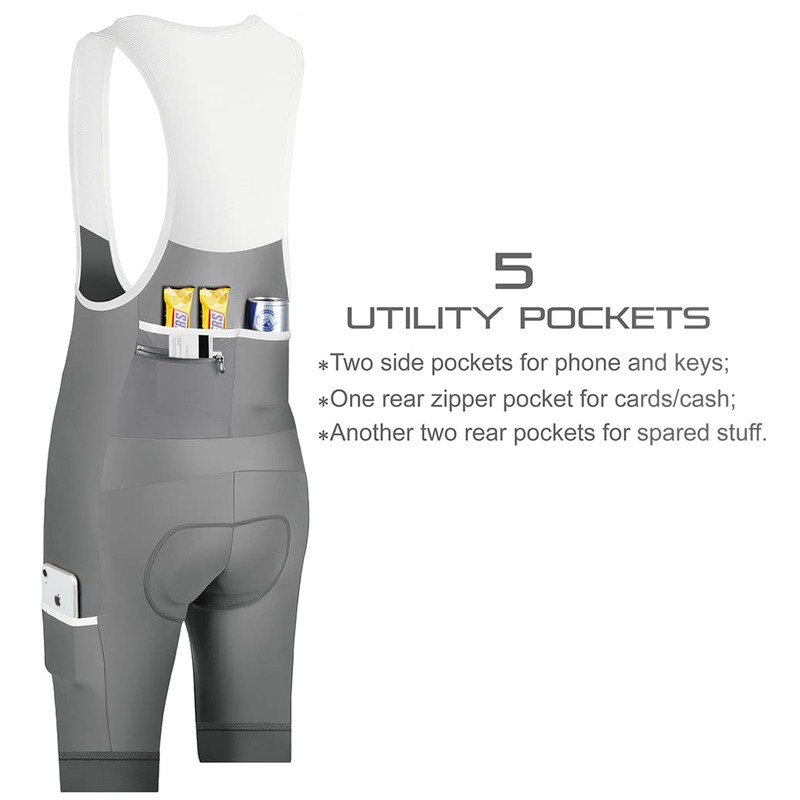 CEROTIPOLAR Cycling Bibs Men, Long Riding Pad Bicycle Biking Bib