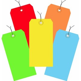 AVIDITI Shipping Tags Wired, 4 3/4"L x 2 3/8"W 1000-Pack | Assorted Colors Shipment Tag & Labels for Packing, Moving and Storage 13 PT