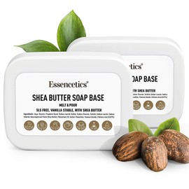 Essencetics 10 LB - Shea Butter Soap Base Bulk - SLS Free, No Palm Oil, Vegan & Cruelty Free - Organic, Moisturizing Shea Butter Melt and Pour Soap Base for Soap Making - (10 Pound)