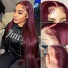 WKIPYCPK Synthetic Lace Front Wigs 99j Burgundy Color Long Straight