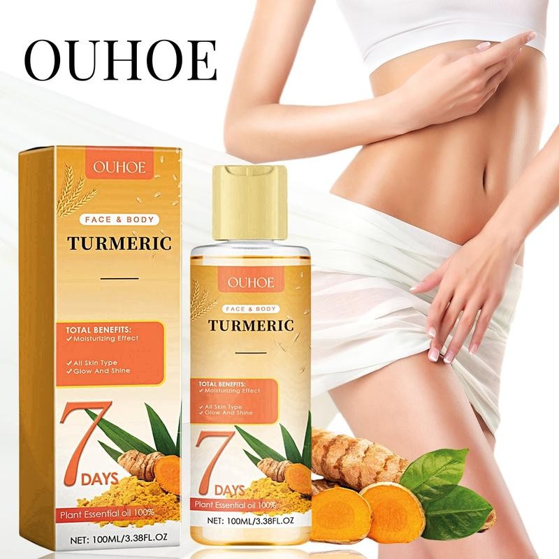 ouhoe 1/2/4pcs Turmeric Skin Oil With Glycerin， Nourishing ，Moisturizing Even
