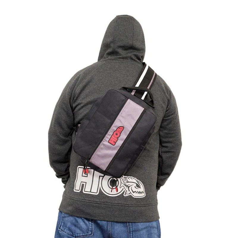 HTO Unisex's Sling Fishing Tackle Bag, Grey/Black, One Size
