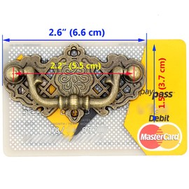 LXZ 4 PCs Vintage Antique Brass Bail Pull Handle for Wooden Drawer Cabinet Cupboard, Length 2.6" (6.6 cm) and Height 1.5" (3.7 cm)