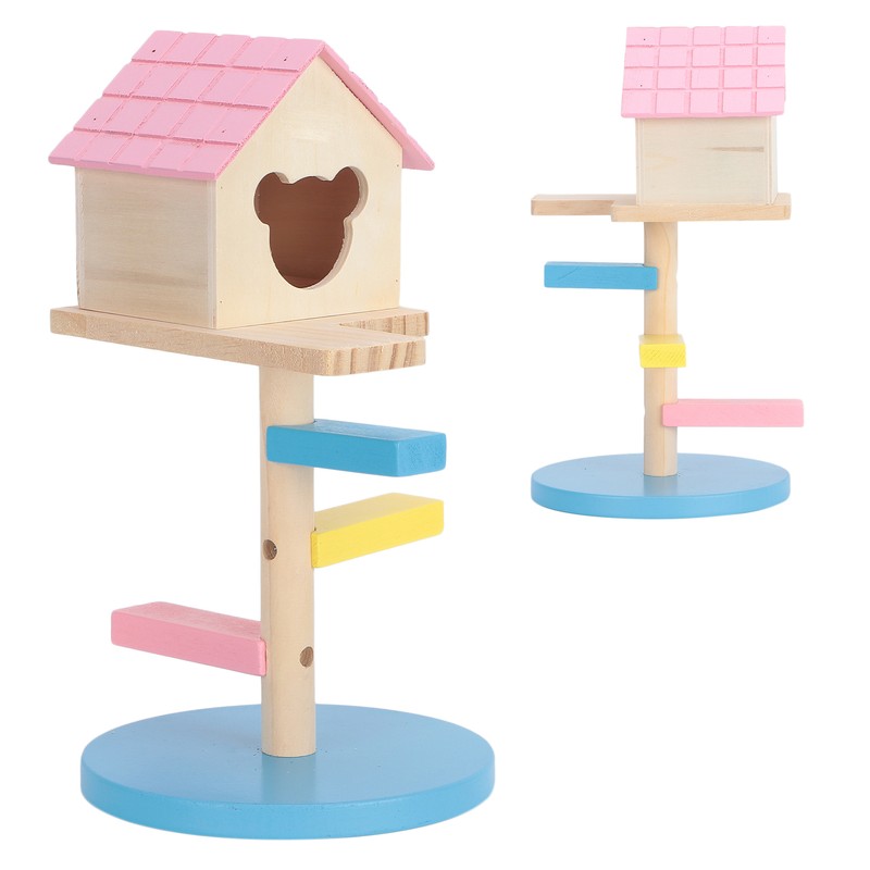 Hamster Loft Toy Wooden Durable Odorless Hamster House Climbing Ladders
