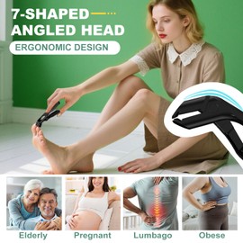 Toenail Clippers for Seniors Thick Toenails, CLPPNA Angled Head Large Toe Nail Clippers Set for Men, Heavy Duty 45° Ingrown Toenail Clippers, 37mm Wide Opening Nail Cutter with Long Handle, 6PCS