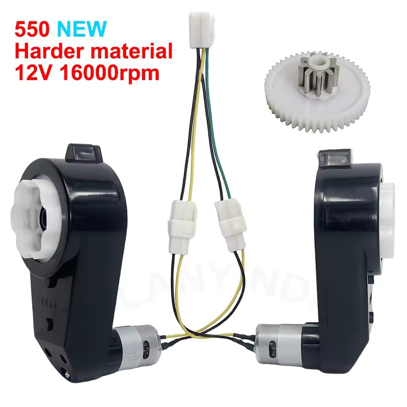 2-Pack 12V RS390 16000RPM Ride-On Car Motor Gearboxes with 12mm