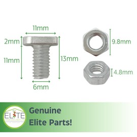 50 Cropped Head Aluminium Greenhouse Nuts & Bolts Genuine Elite Greenhouses Parts