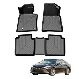 WHIZMIA Floor Mats Fit for Toyota Camry FWD Only (Not for Hybrid or AWD) 2018-2024, TPE All-Weather Custom Fit Floor Liners, 1st & 2nd Row, Black