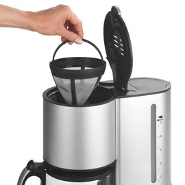 Maximex Permanent coffee filter, made of stainless steel, universal, suitable for all standard coffee machines or as a hand coffee filter, filter size: 1x4 for up to 12 cups